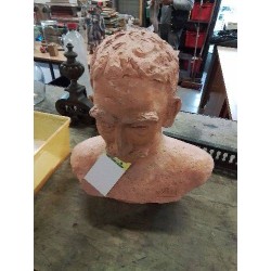 SCULPTURE BUSTE HOMME TERRE CUITE 36CM