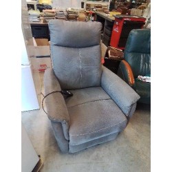 FAUTEUIL SUR ROULETTES RELAX RELEVEUR TISSU TAUPE