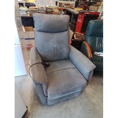 FAUTEUIL SUR ROULETTES RELAX RELEVEUR TISSU TAUPE