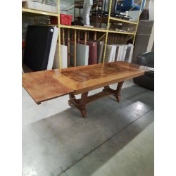 TABLE RECTANGULAIRE EXTENSIBLE ART DÉCO BOIS 180X95X73CM 2RALLONGES 45CM