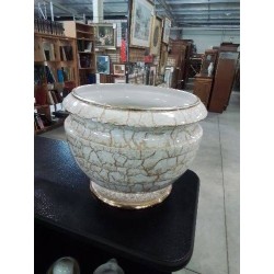CACHE POT CÉRAMIQUE ÉCRU DORÉ LANCEL PARIS
