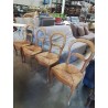 4 CHAISES BOIS CLAIR PAILLÉ DOSSIER CINTRÉ LOUSI PHILIPPE 