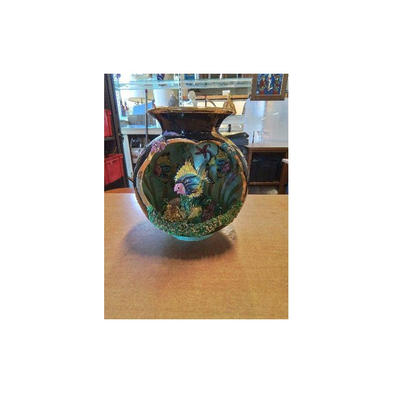 VASE CÉRAMIQUE DECOR MARIN VALLAURIS ANNÉES 50