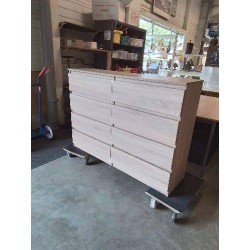 COMMODE BOIS CLAIR 8 TIROIRS 