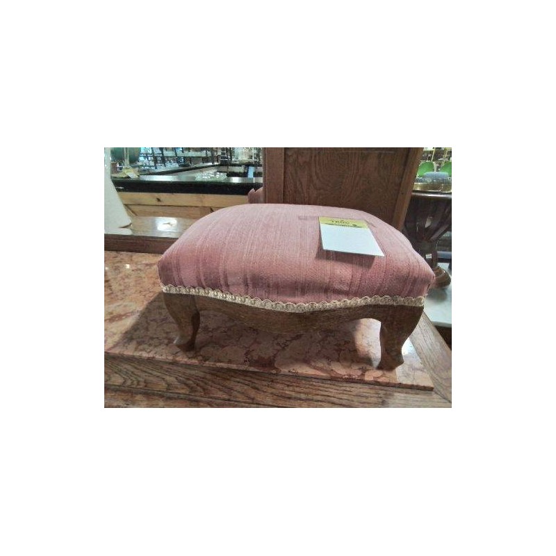 REPOSE PIED BOIS TISSU VIEUX ROSE STYLE RÉGENCE 