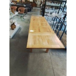 TABLE RECTANGULAIRE EXTENSIBLE BOIS CLAIR ANNÉES 50
