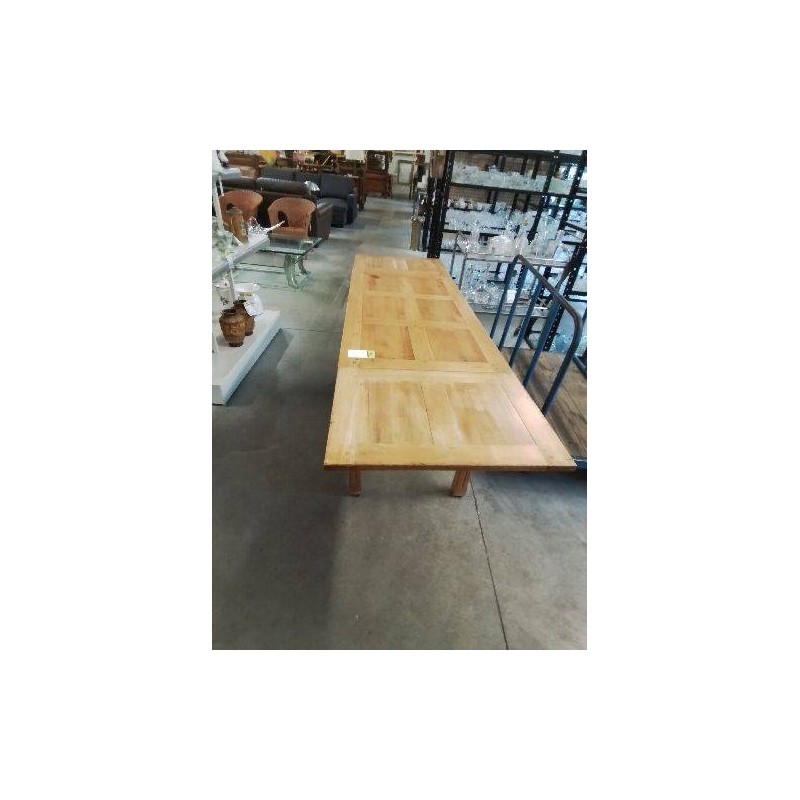 TABLE RECTANGULAIRE EXTENSIBLE BOIS CLAIR ANNÉES 50