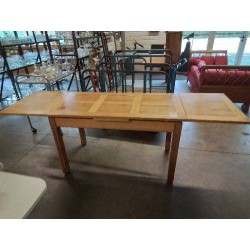 TABLE RECTANGULAIRE EXTENSIBLE BOIS CLAIR ANNÉES 50