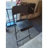 TABOURET DE BAR PLIANT MÉTAL NOIR ET BOIS NOIR WENGE 