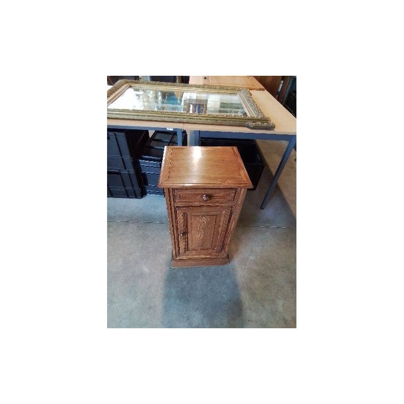 CHEVET PITCHPIN MOULURÉ PORTE 1 TIROIR XIXE 