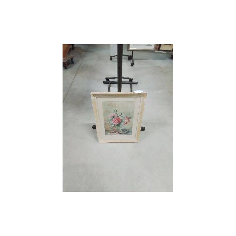 AQUARELLE NATURE MORTE AU VASE DE FLEURS CECILE PELLISIER XXE 27X38