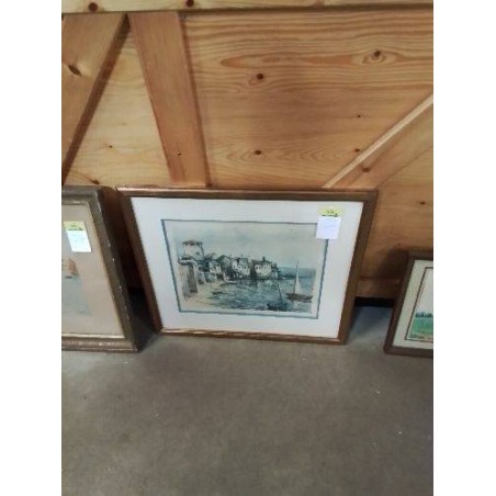 GRAVURE PORT MÉDITERRANÉEN 47X37