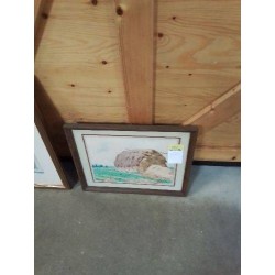 AQUARELLE MEULE DE FOIN 37X26