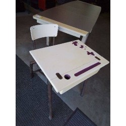 BUREAU D ECOLIER BOIS ET MÉTAL 