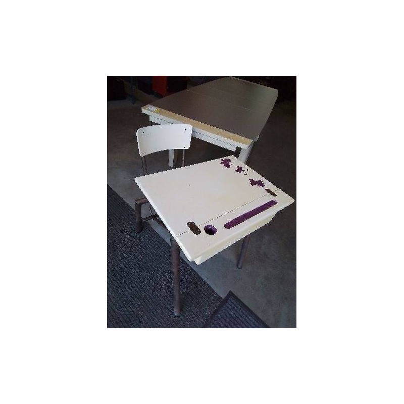 BUREAU D ECOLIER BOIS ET MÉTAL 