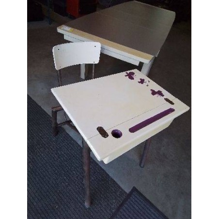 BUREAU D ECOLIER BOIS ET MÉTAL 