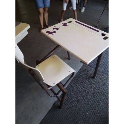 BUREAU D ECOLIER BOIS ET MÉTAL 
