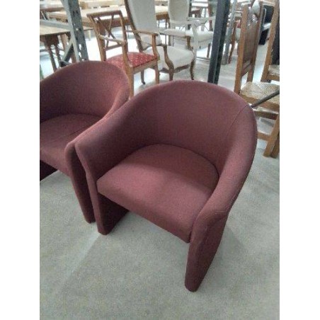 FAUTEUIL GONDOLE TISSU GRENAT 