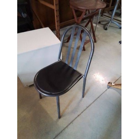  CHAISE MÉTAL ET CUIR NOIR ROBERT MALLET STEVENS