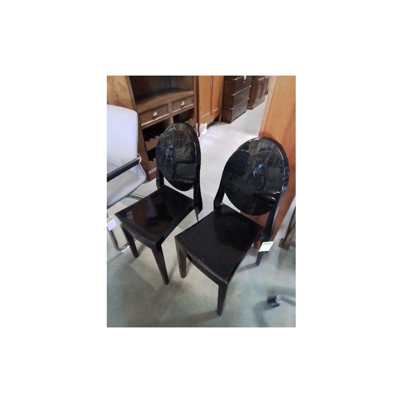 CHAISE RÉSINE NOIR VICTORIA GHOST BY STARCK BY KARTELL