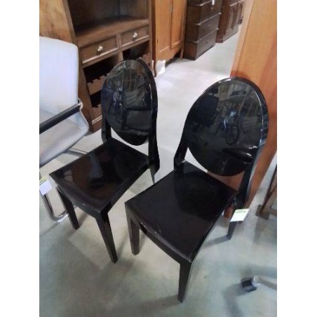 CHAISE RÉSINE NOIR VICTORIA GHOST BY STARCK BY KARTELL