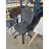 FAUTEUIL DE BUREAU A ROULETTES PIÈTEMENT MÉTAL NOIR ASSISE TISSU TAUPE