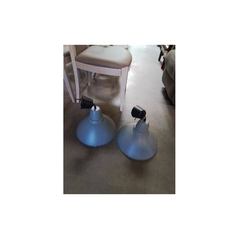 SUSPENSION RONDE MÉTAL TAUPE STYLE INDUSTRIEL 