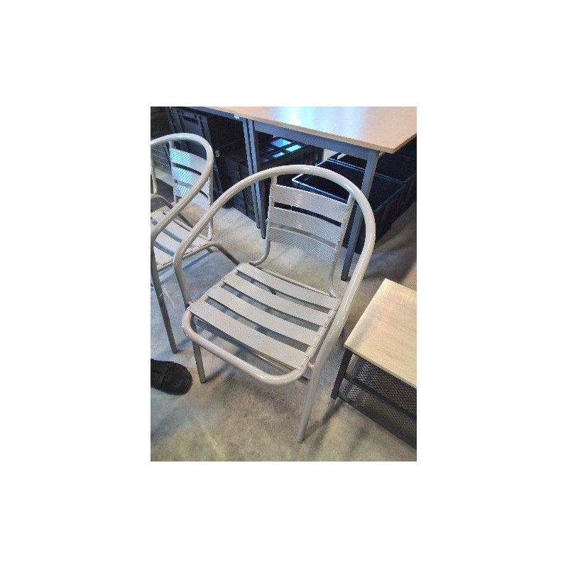 FAUTEUIL GONDOLE DE JARDIN MÉTAL GRIS