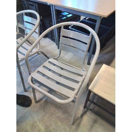 FAUTEUIL GONDOLE DE JARDIN MÉTAL GRIS