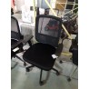 FAUTEUIL DE BUREAU A ROULETTES PIÈTEMENT MÉTAL NOIR ASSISE TISSU NOIR 
