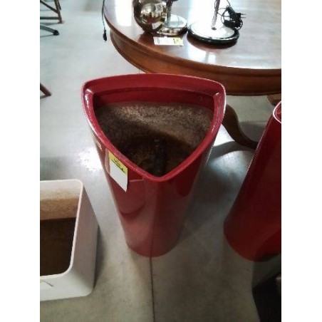 CACHE POT TRIANGULAIRE RESINE ROUGE LECHUZA 