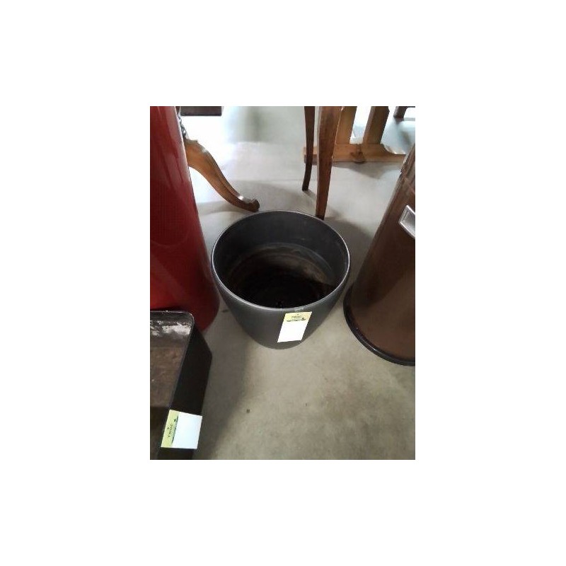 CACHE POT ROND RÉSINE NOIR 35CM