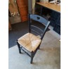 CHAISE BOIS NOIR PAILLÉ DOSSIER AU COEUR 
