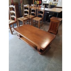 TABLE BASSE RECTANGULAIRE 2 NIVEAUX BOIS