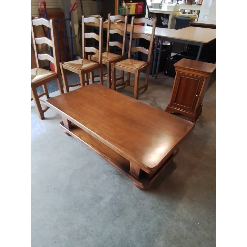 TABLE BASSE RECTANGULAIRE 2 NIVEAUX BOIS
