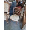 CHAISE BOIS CAPITONNÉ TISSU FLEURI STYLE LOUIS XVI FIN XIXE