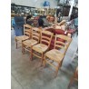 4 CHAISES BOIS CLAIR PAILLÉ DOSSIER CINTRÉ 