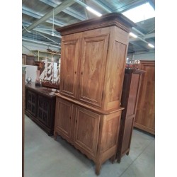 BUFFET 2 CORPS BOIS CLAIR MOULURÉ 4 PORTES FIN XIXE 