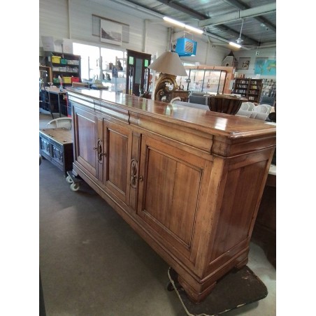ENFILADE BOIS CLAIR MOULURÉ ET SCULPTÉ AUX ÉPIS DE BLÉ 3 PORTES 3 TIROIRS 