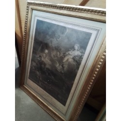 GRAVURE LE SONGE D’AMOUR GRAVEUR REGNAULT HONORE FRAGONARD CADRE DORÉ 