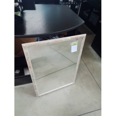 MIROIR RECTANGULAIRE BOIS ECRU DÉCOR FLEURS 