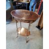 CONSOLE OVALE BOIS MARQUETÉ GARNITURES BRONZE AUX TÊTE D’AIGLE STYLE LOUIS XVI 