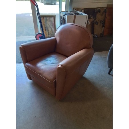 FAUTEUIL CLUB CUIR ET PU FAUVE