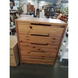 COMMODE HAUTE PIN 5 TIROIRS 