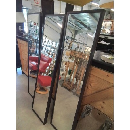 MIROIR RECTANGULAIRE BOIS NOIR 160X40CM