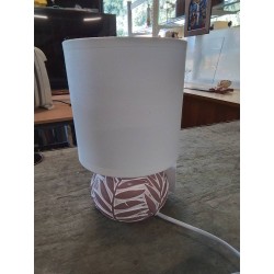 LAMPE CÉRAMIQUE ECRU ROSÉ AJ BLANC