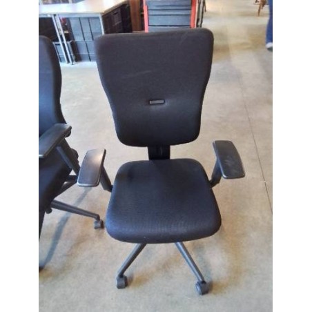 FAUTEUIL DE BUREAU A ROULETTES RÉSINE ET TISSU NOIR STEELCASE