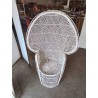 FAUTEUIL VANNERIE BLANC HAUT DOSSIER 