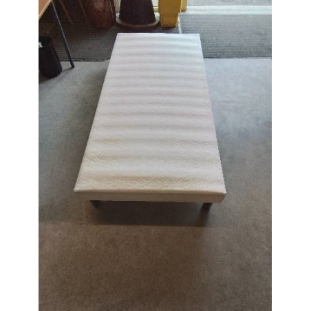 SOMMIER TAPISSER A LATTES 90X190CM AVEC PIEDS BOIS 
