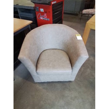 FAUTEUIL CLUB PU GRIS